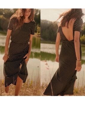Sezane Luce Black Polka Dot Dress